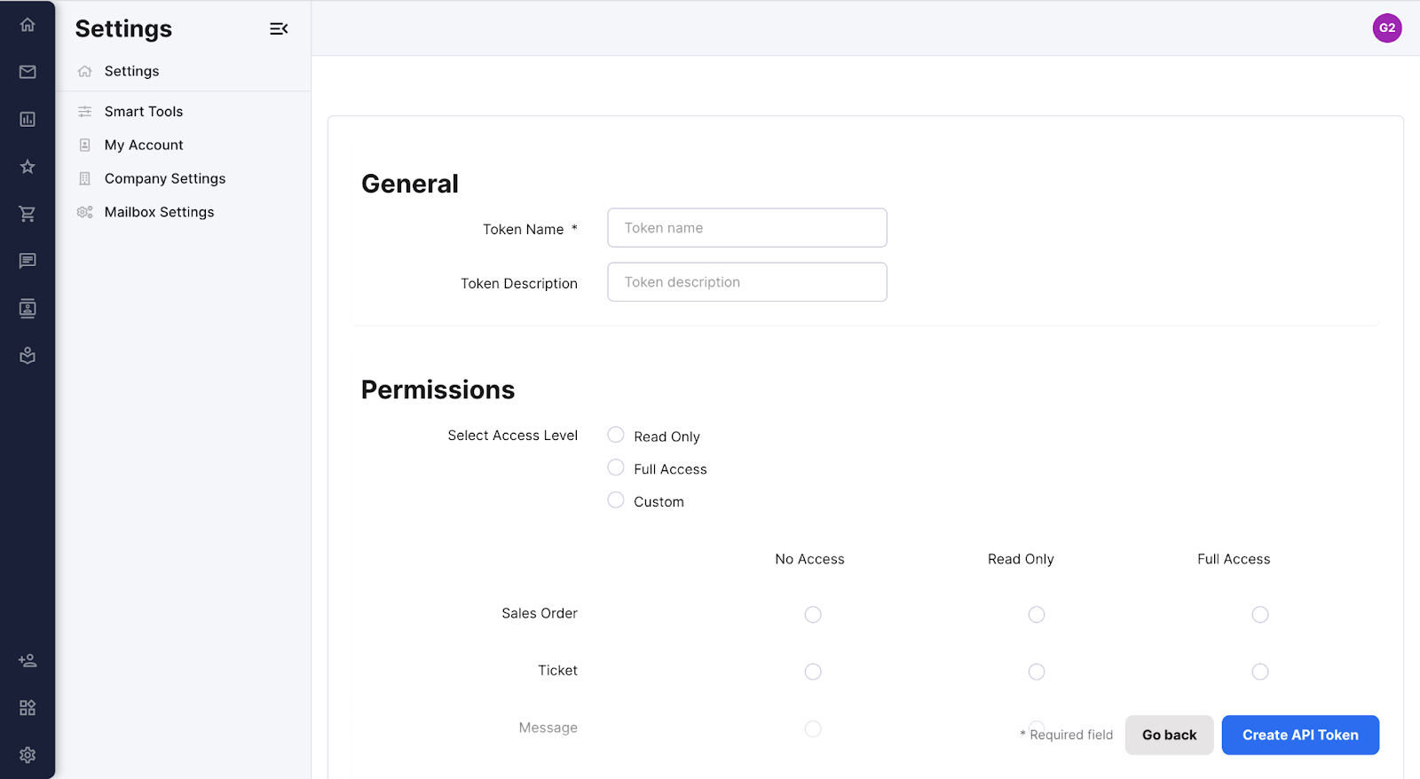 Add a Token page