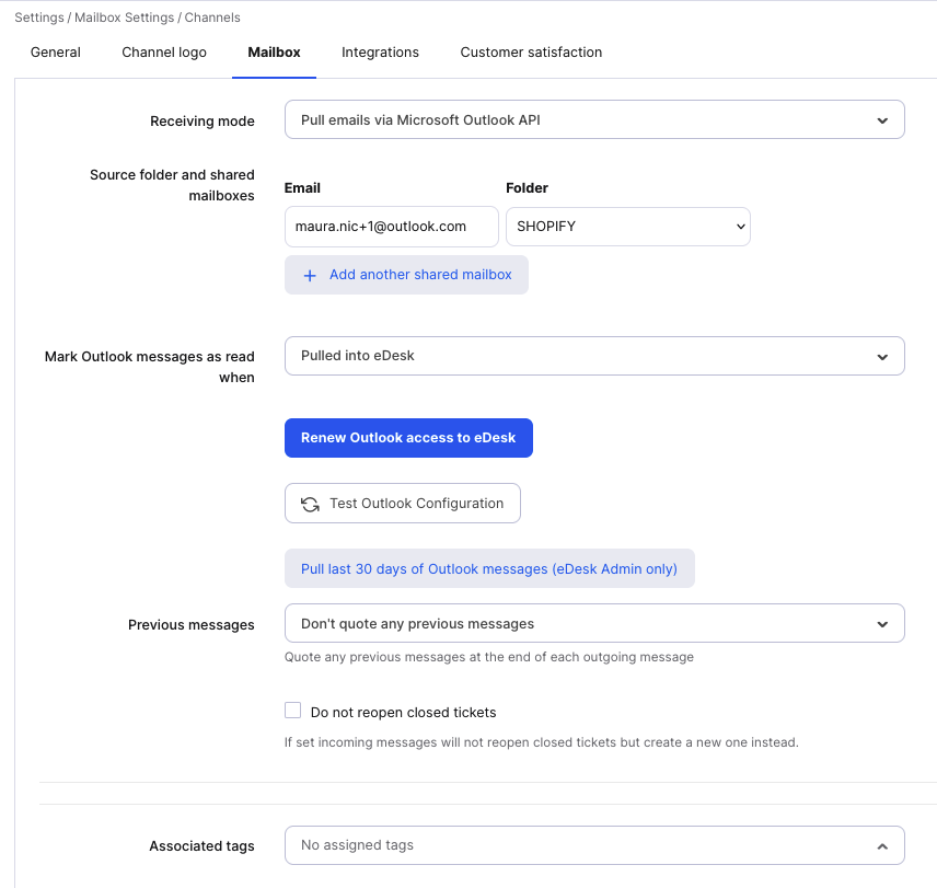 Receiving modes | Link your email accounts | eDesk Support Knowledge Base