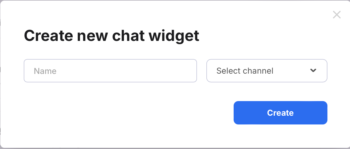 Create Widget window