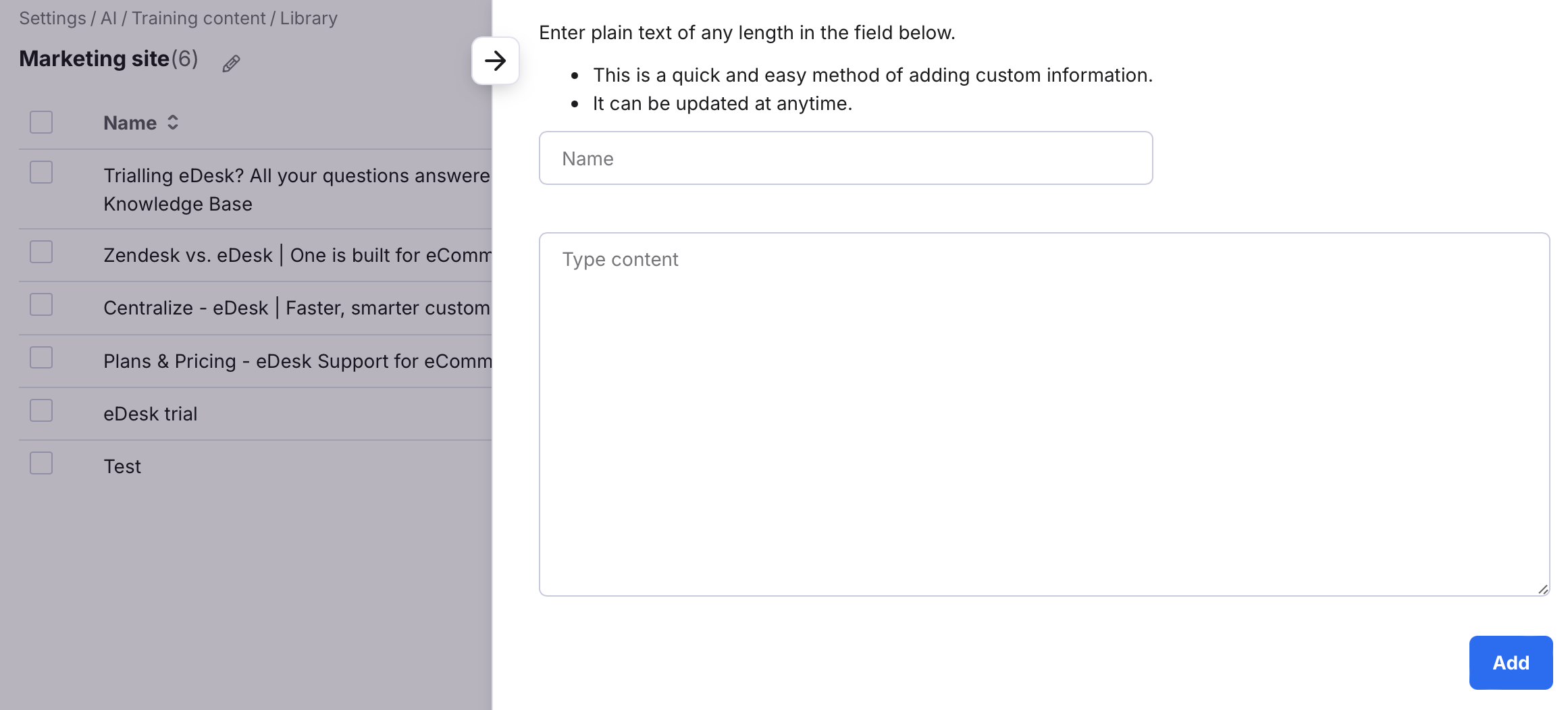 Add Custom Content fields.