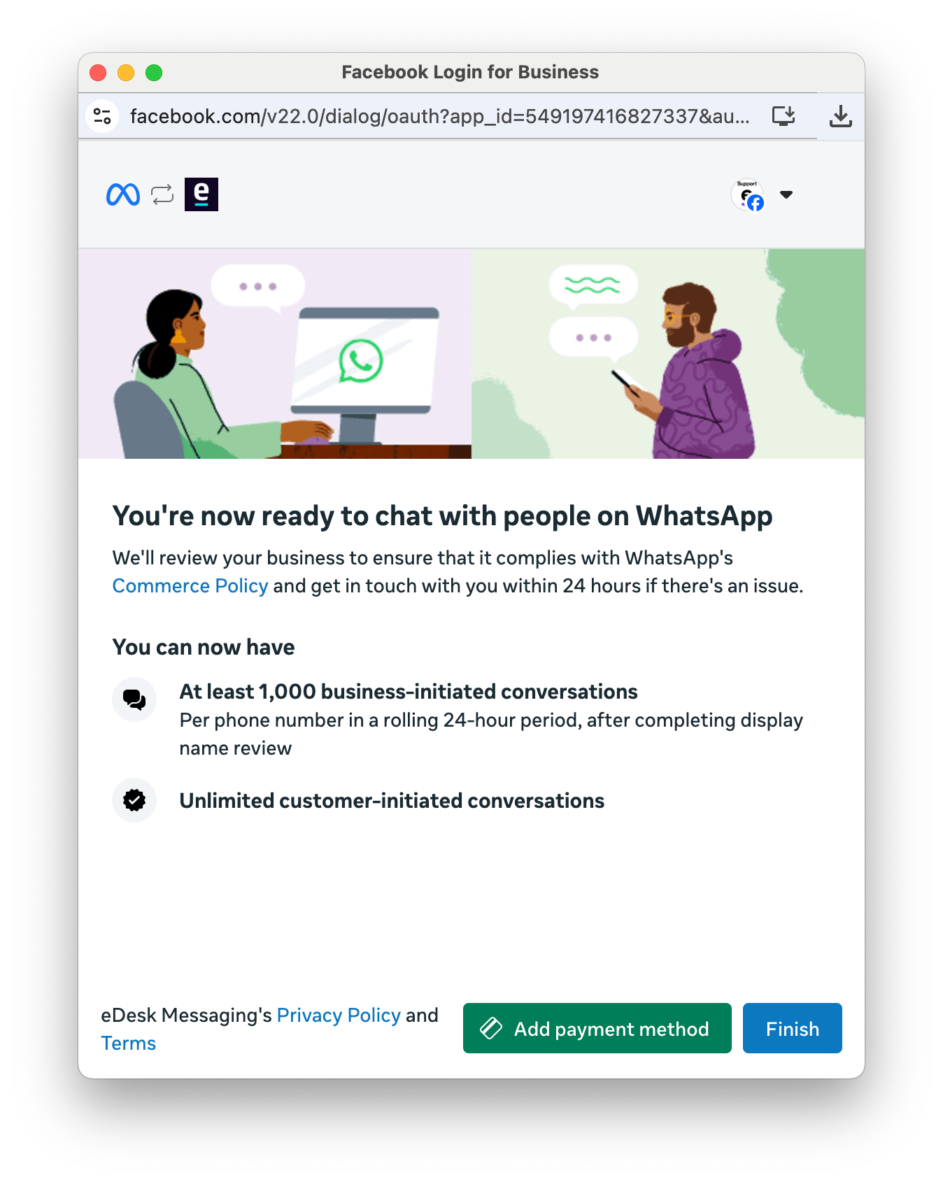 You're now ready to chat with people on WhatsApp