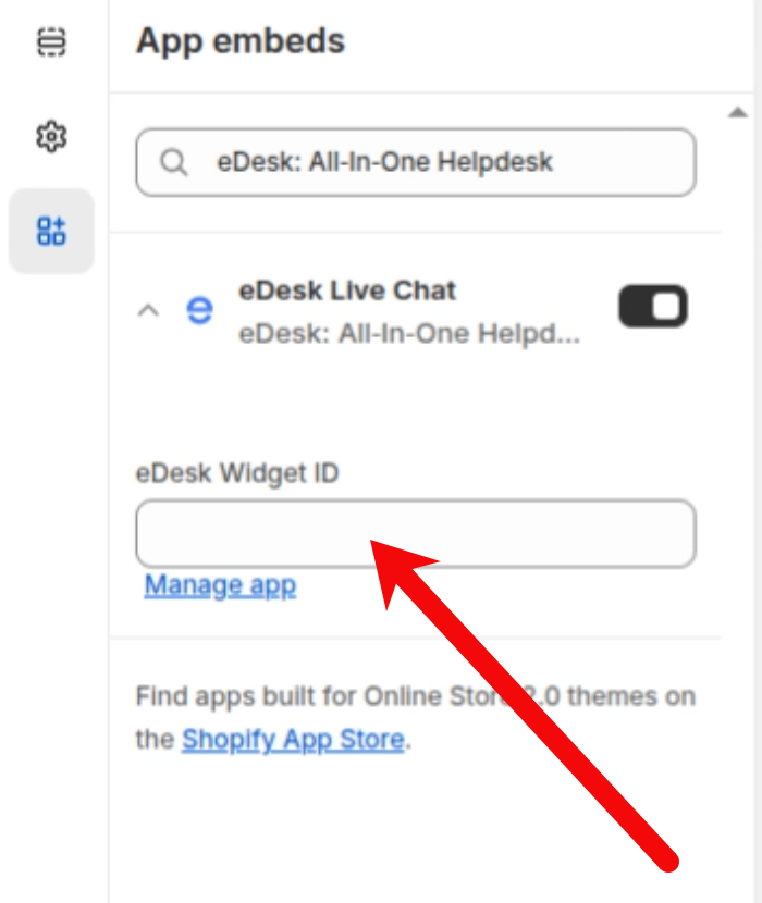 App Embeds section in your Shopify Store.