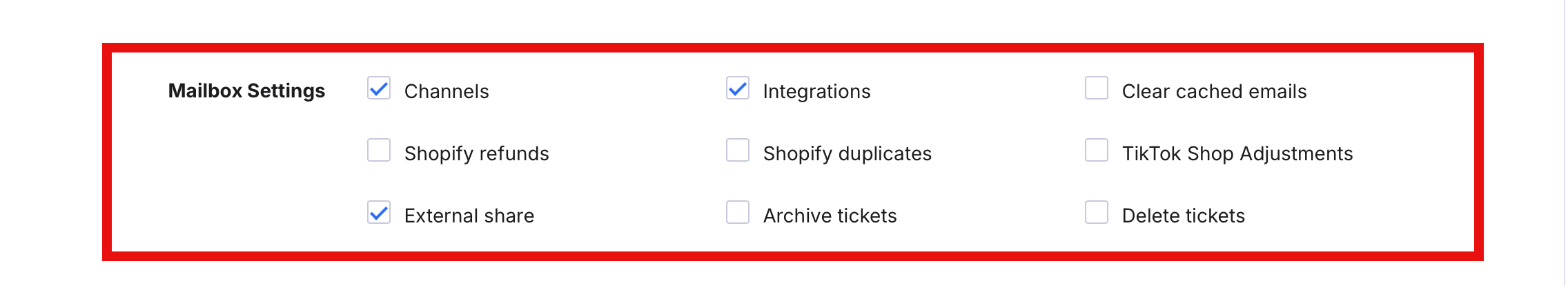 Mailbox permissions.