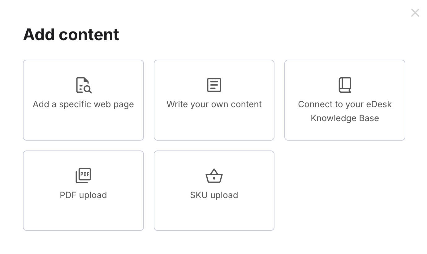 Choose content type dialog