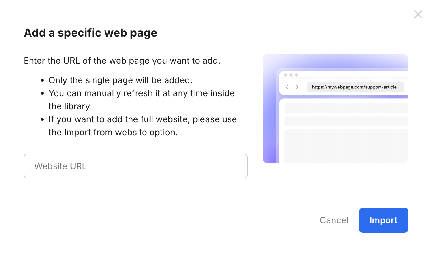Add a specific web page window