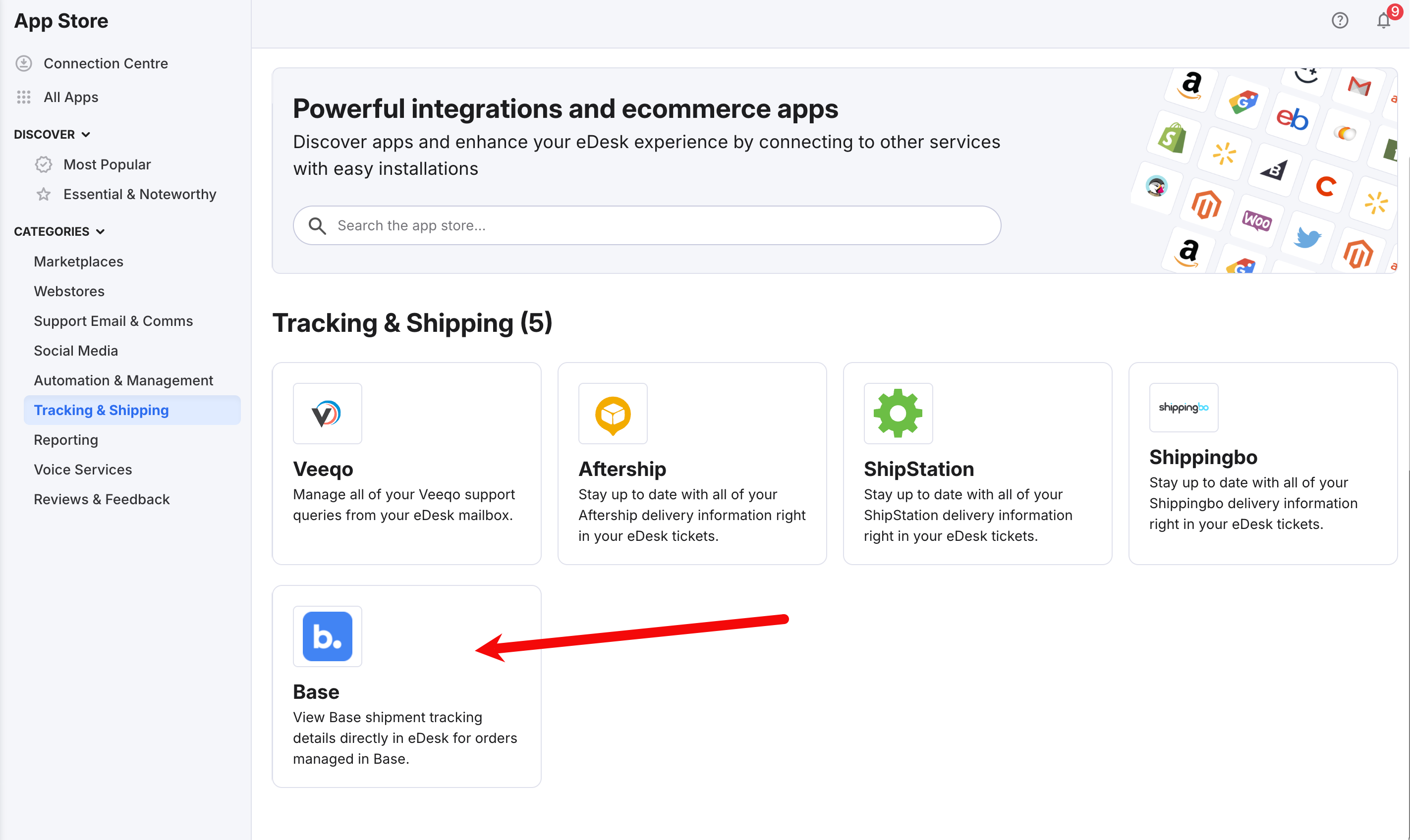 The Base.com tile in the App Store