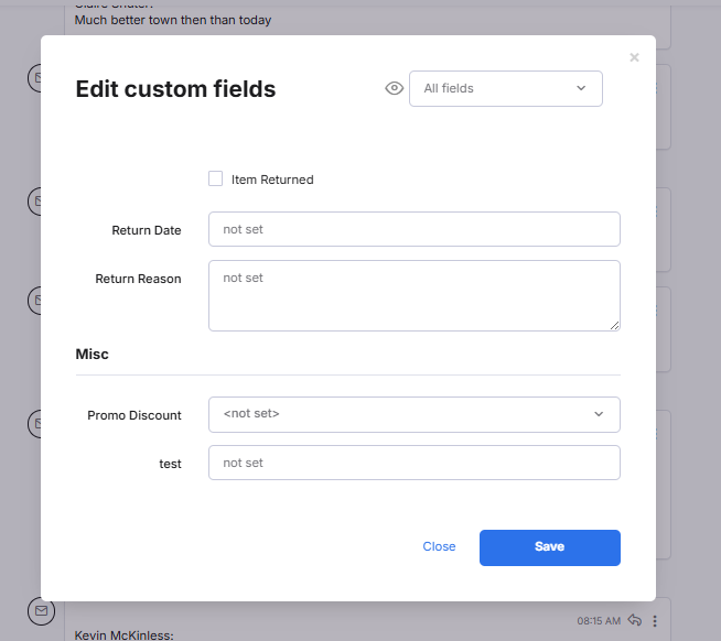 A custom field of type 'Divider'