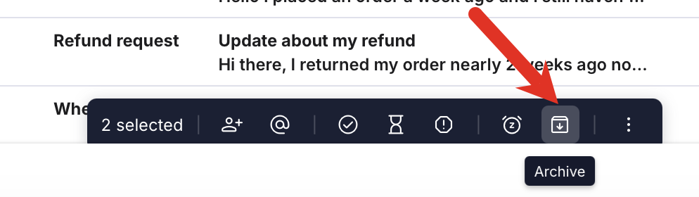Bulk Actions > Archive button
