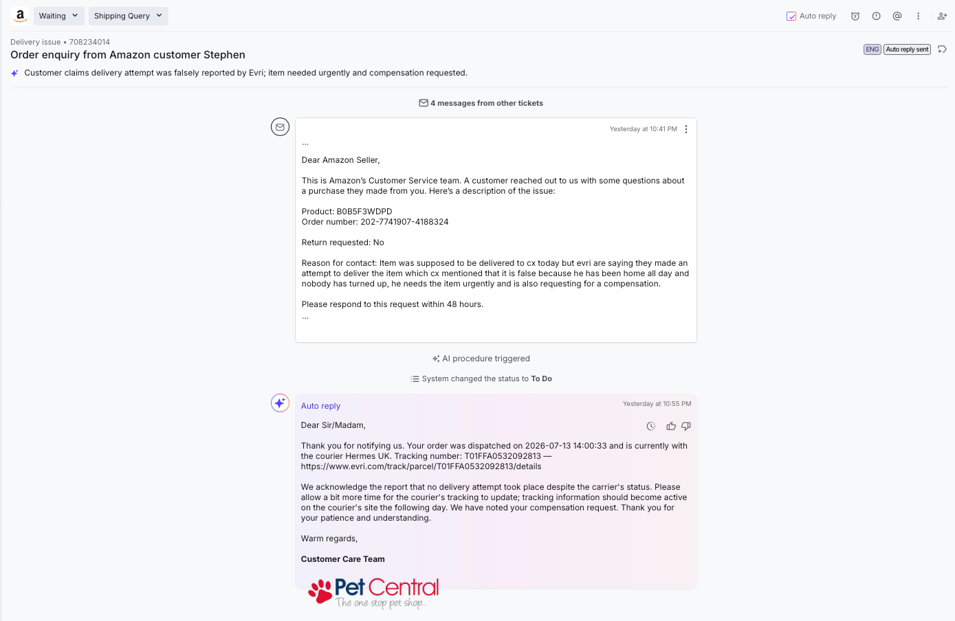 Auto-reply example
