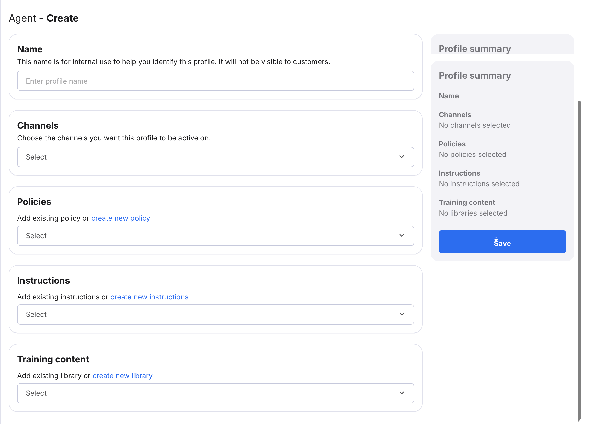 Profile fields for your Agent