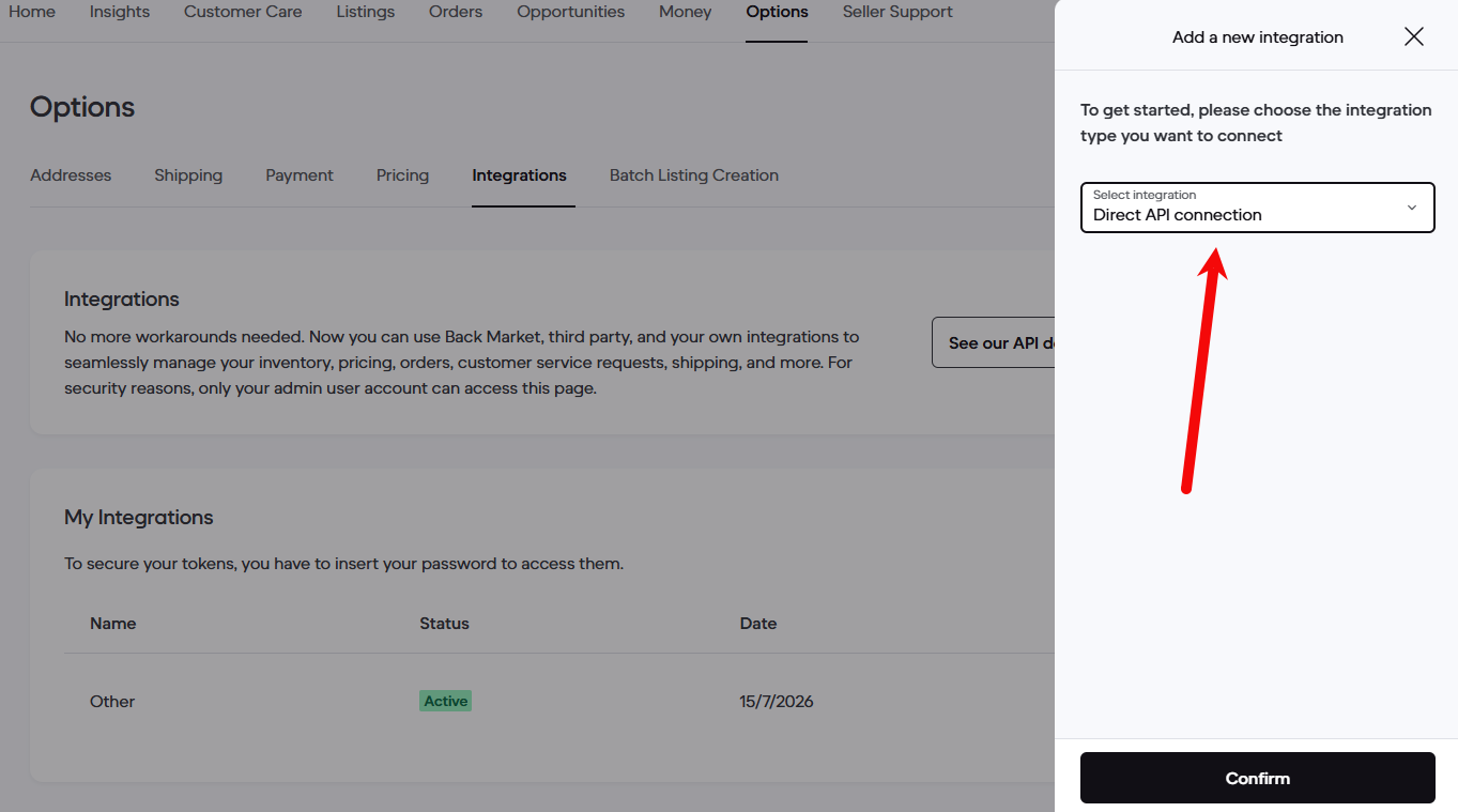 Add a new integration panel