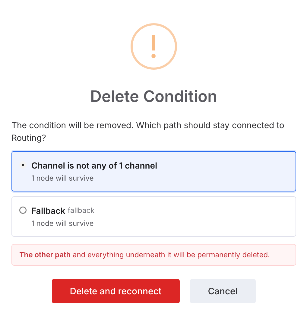 The Delete Condition window