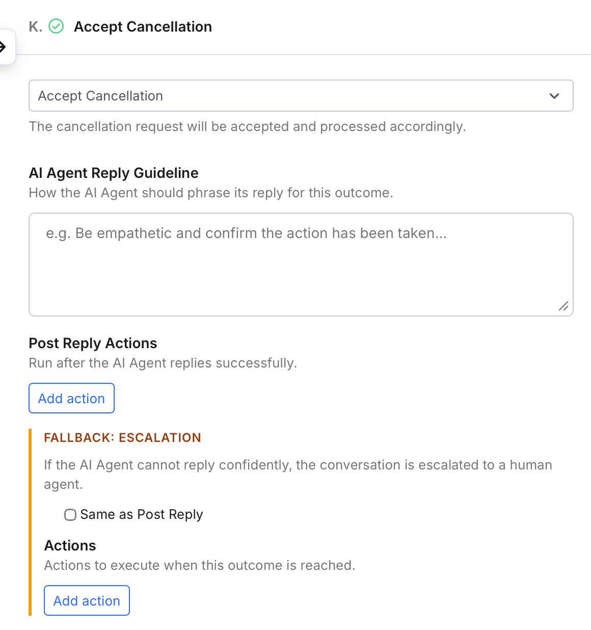 Non-default outcome dynamic fields