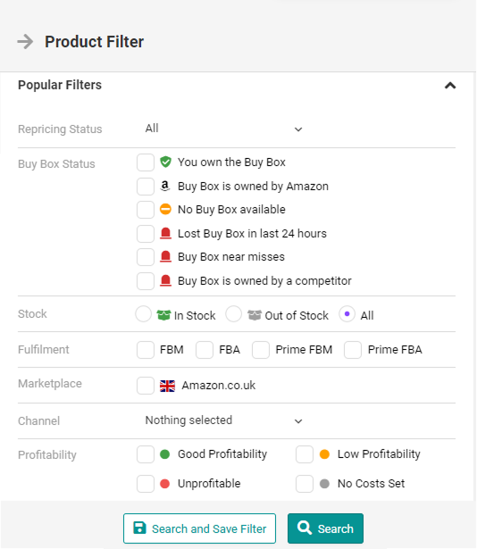 product filter